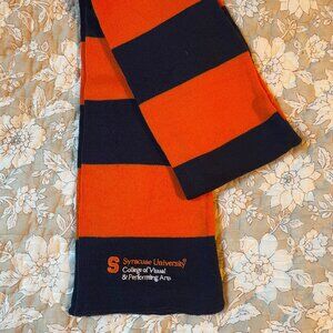 SU Syracuse University Orange Navy Scarf Adult 67"x7" Orange Blue Striped NEW
